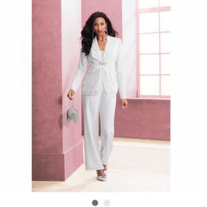 Midnight Velvet Off White 2 Pc Pants Suit Womens 20W NWOT